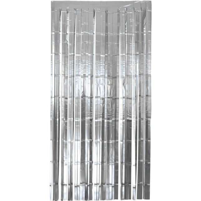Tapis de rideau de porte argenté 2m