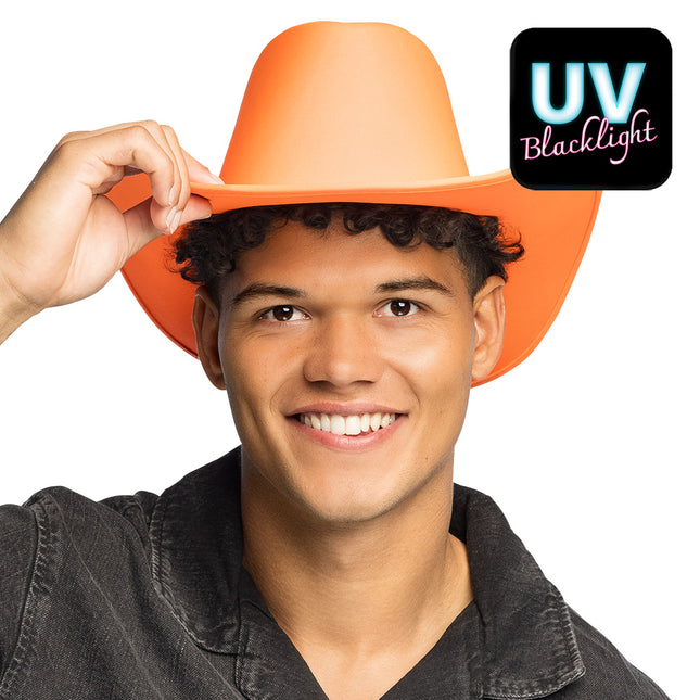 Chapeau cowboy Blaze orange fluo