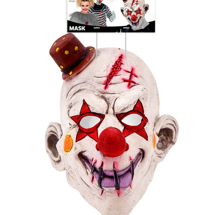 MASQUE COMPLET DE CLOWN TUEUR AVEC CHAPEAU