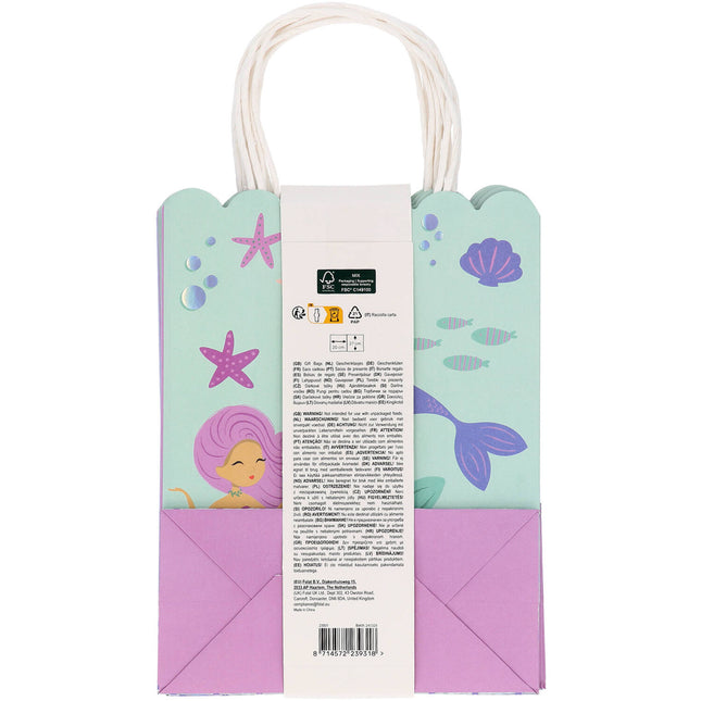 Sacs de fête sirène 27cm 6pcs