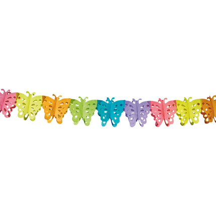 Guirlande Papier Papillon Multicolore - 6 mètres