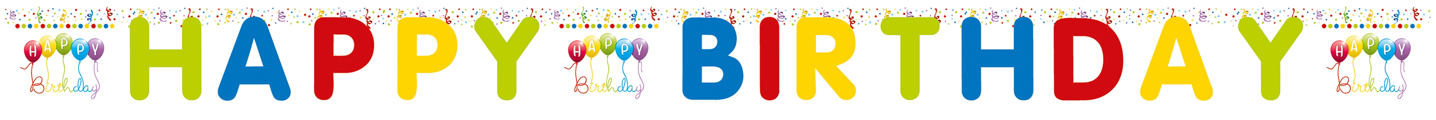 Guirlande de lettres Happy Birthday colorées 2m