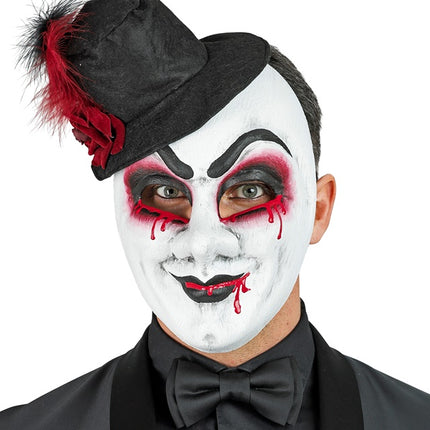 MASQUE THÉÂTRE HOMME SAIGNANT AVEC CHAPEAU