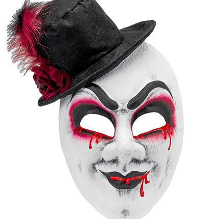 MASQUE THÉÂTRE HOMME SAIGNANT AVEC CHAPEAU