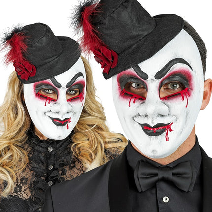 MASQUE THÉÂTRE HOMME SAIGNANT AVEC CHAPEAU