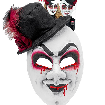 MASQUE THÉÂTRE HOMME SAIGNANT AVEC CHAPEAU
