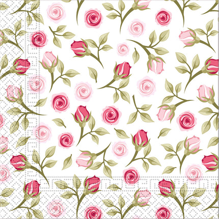 Serviettes en papier 3 plis 33X33Cm & 25X25Cm/Everyday Designs Serviettes en papier 3 plis 33X33Cm Romantic Roses 20St