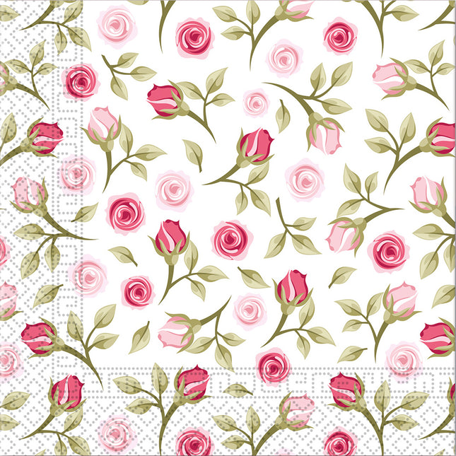 Serviettes en papier 3 plis 33X33Cm & 25X25Cm/Everyday Designs Serviettes en papier 3 plis 33X33Cm Romantic Roses 20St