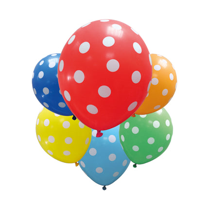 Ballons de baudruche colorés Dots Empty 6pcs