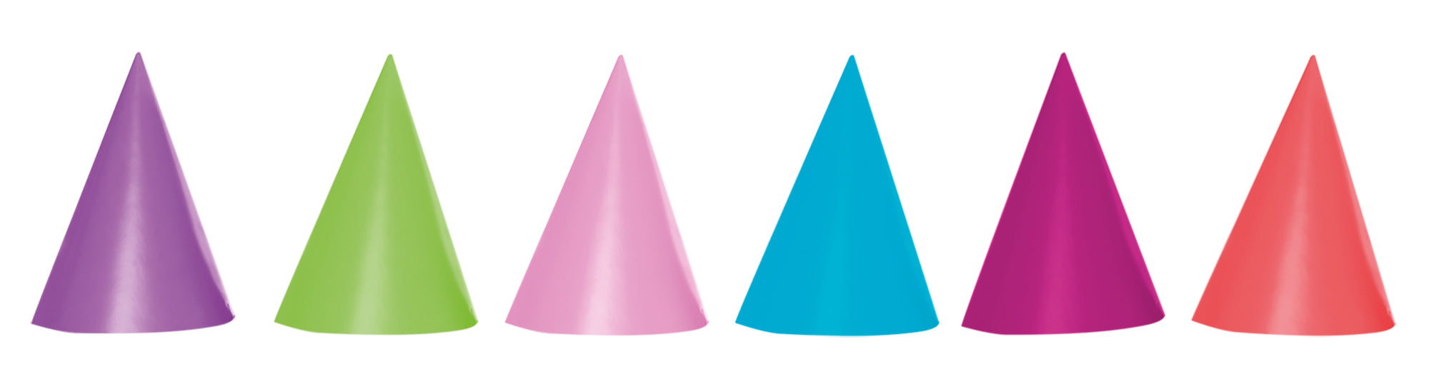 Party Essentials Chapeaux unicolores (couleurs assorties) 6St