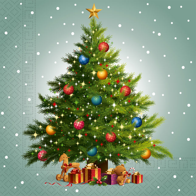 Serviettes de Noël Arbre de Noël 33cm 20pcs