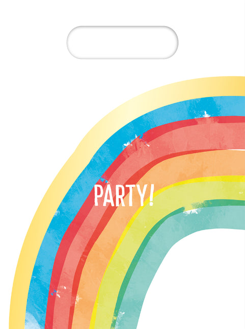 Sacs de fête en plastique Rainbow Party 6St