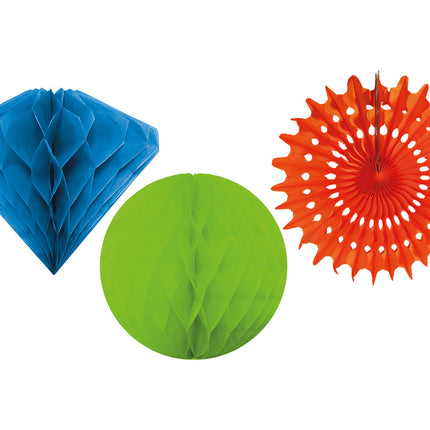 Nids d'abeilles colorés 20cm 3pcs