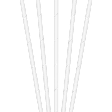 Pailles à boire en papier Pailles à boire en papier blanc 19.7X0.6Cm 100St.