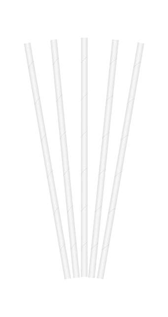 Pailles à boire en papier Pailles à boire en papier blanc 19.7X0.6Cm 100St.