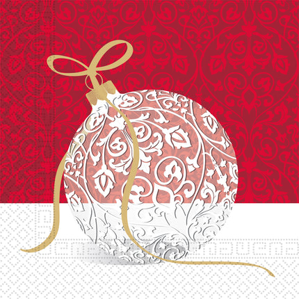 Serviettes de Noël Boule de Noël 33cm 20pcs