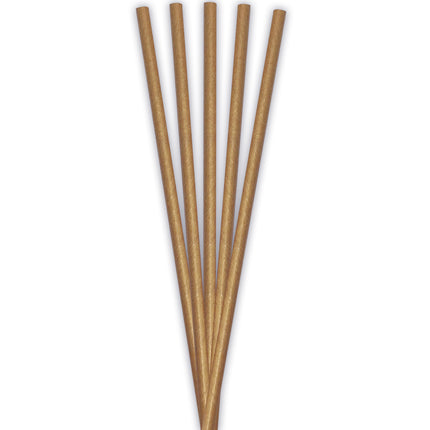 Pailles brunes en papier 19.7cm 24pcs