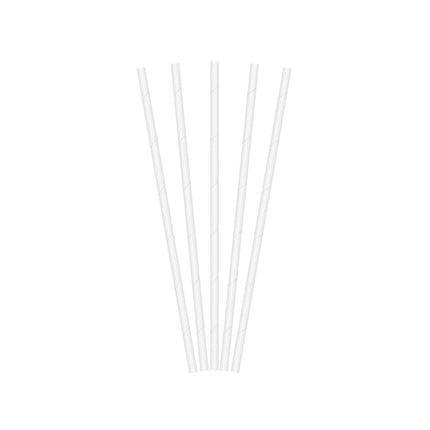 Paquets de pailles en papier Fsc Pailles en papier blanc 19.7X0.6Cm (Paquet de 50) 50St