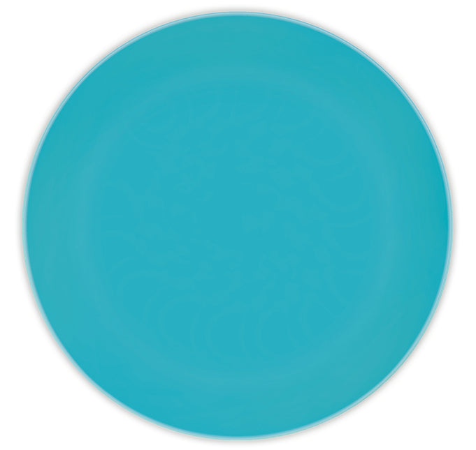 Assiettes réutilisables de couleur unie turquoise 25Cm 2St