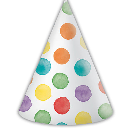 Multicolouredwater Dots Fsc Paper Hats 6St