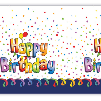 Nappe en plastique multicolore Happy Birthday 120X180Cm 1St