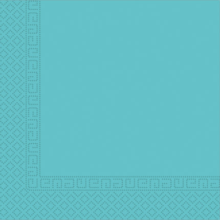 Serviettes de table en papier unicolore à trois plis de couleur unie turquoise Fsc 33X33Cm 20St