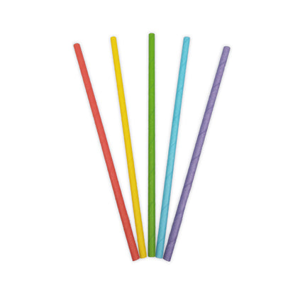 Pailles en papier Fsc Pailles en papier en 5 couleurs différentes 19.5X0.6Cm 50St