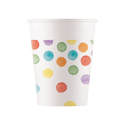 Gobelets de peinture à pois 200ml 8pcs