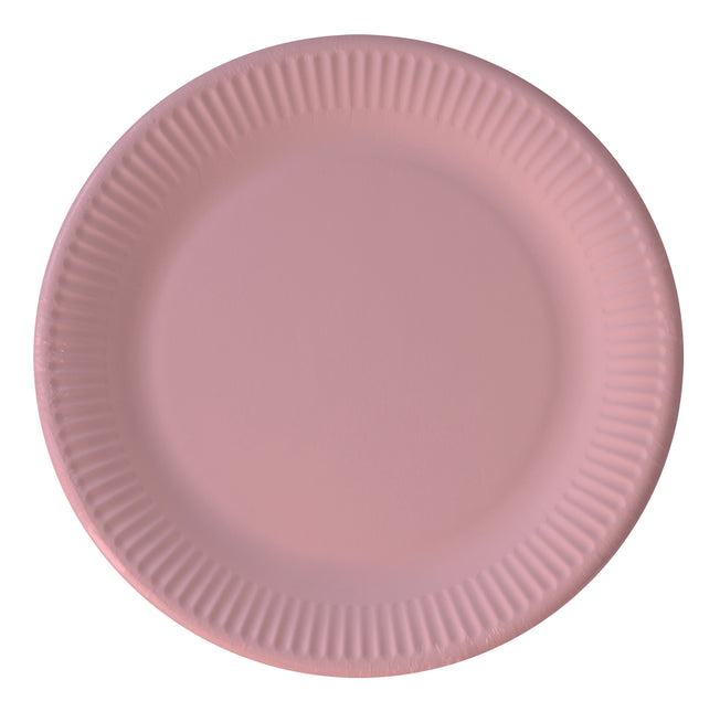 Assiettes en papier Fsc de couleur rose unie Next Generation Medium 20Cm 8St