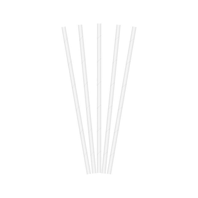 Pailles à boire en papier Fsc Pailles à boire en papier blanc 19.7X0.6Cm 100St.