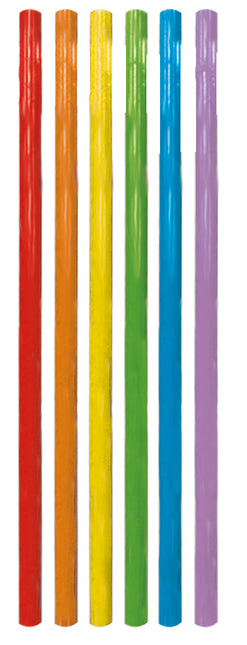 Pailles colorées 20cm 6pcs