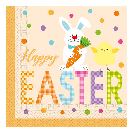 Serviettes de Pâques Happy Easter 33cm 20pcs