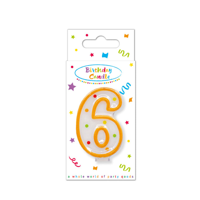 Bougies d'anniversaire Bougie numérique à pois n° 6 dans une boîte en papier Fsc 1St