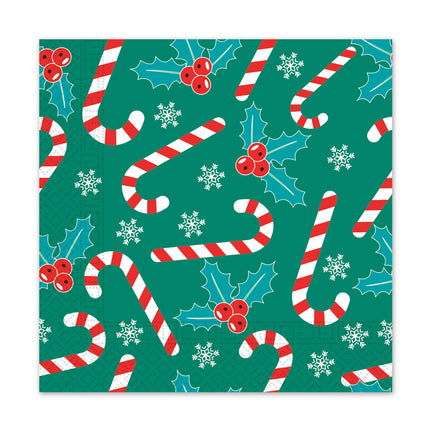Serviettes en papier 3 plis Serviettes en papier 3 plis 33X33Cm Cannes à sucre de Noël 20pcs