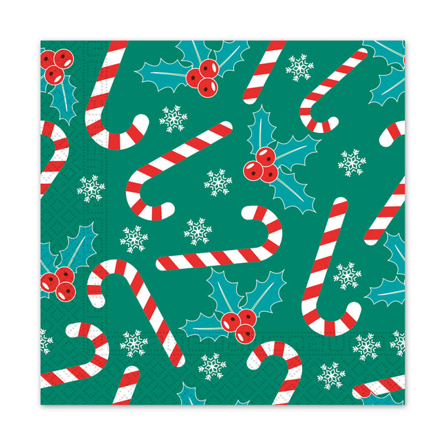 Serviettes en papier 3 plis Serviettes en papier 3 plis 33X33Cm Cannes à sucre de Noël 20pcs