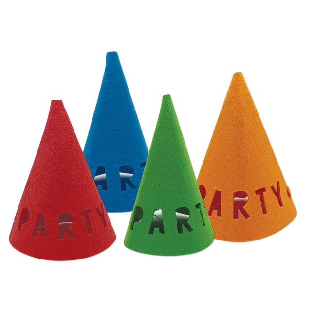 Party Essentials Chapeaux de feutre réutilisables 4St
