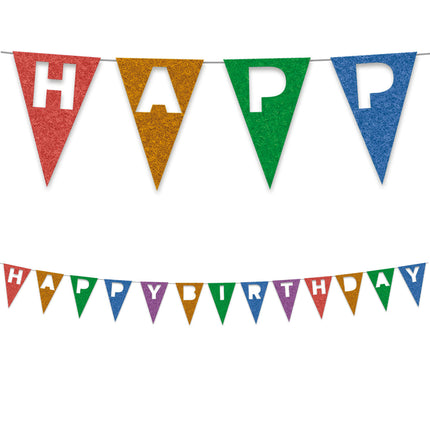 Guirlande Happy Birthday Arc-en-ciel 2m