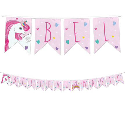 Licorne Arc-en-ciel Couleurs Bannière Lettres Réutilisable 1St