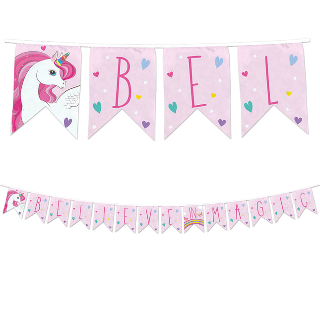 Licorne Arc-en-ciel Couleurs Bannière Lettres Réutilisable 1St