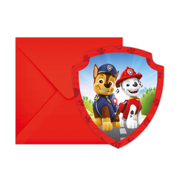 Paw Patrol Rescue Heroes Fsc Invitations et enveloppes à découper 6St