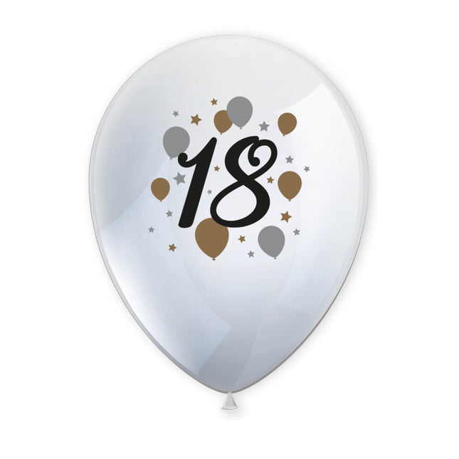 Milestone Happy Birthday Printed Latex Balloons"18" 6St
