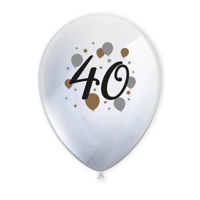 Milestone Happy Birthday Printed Latex Balloons"40" 6St