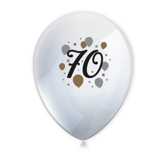 Milestone Happy Birthday Printed Latex Balloons"70" 6St