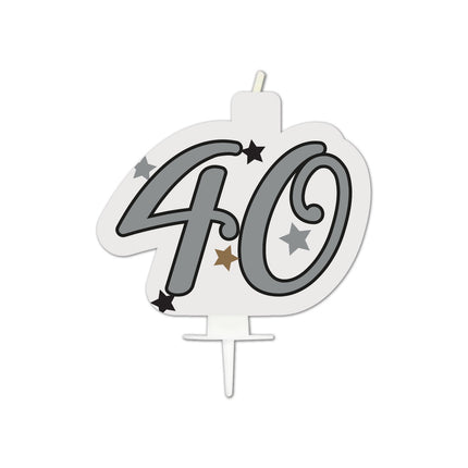 Jalon Joyeux anniversaire Bougie d'anniversaire "40" 1St