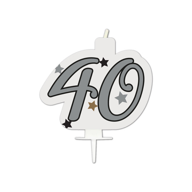 Jalon Joyeux anniversaire Bougie d'anniversaire "40" 1St