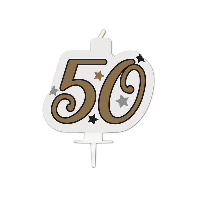Jalon Joyeux anniversaire Bougie d'anniversaire "50" 1St