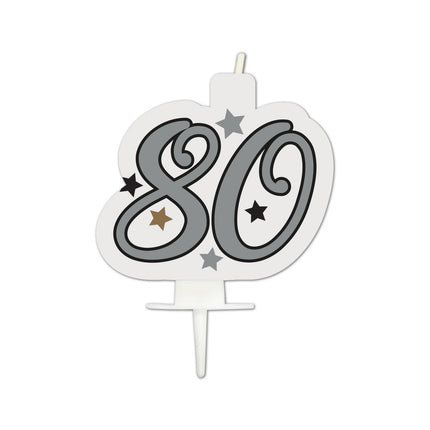 Jalon Joyeux anniversaire Bougie d'anniversaire "80" 1St