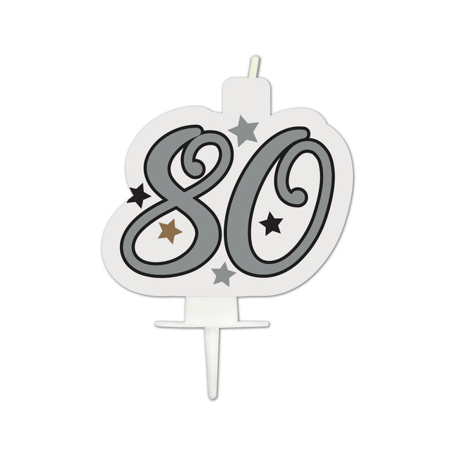Jalon Joyeux anniversaire Bougie d'anniversaire "80" 1St