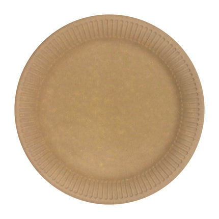 Assiettes brunes en papier kraft 23cm 10pcs