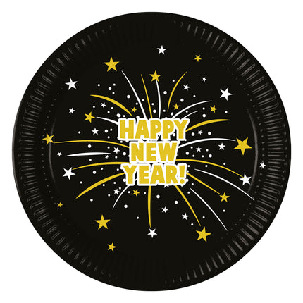 Minuit Happy New Years Flares Fsc Assiettes en papier Next Generation Grandes 23Cm 8St